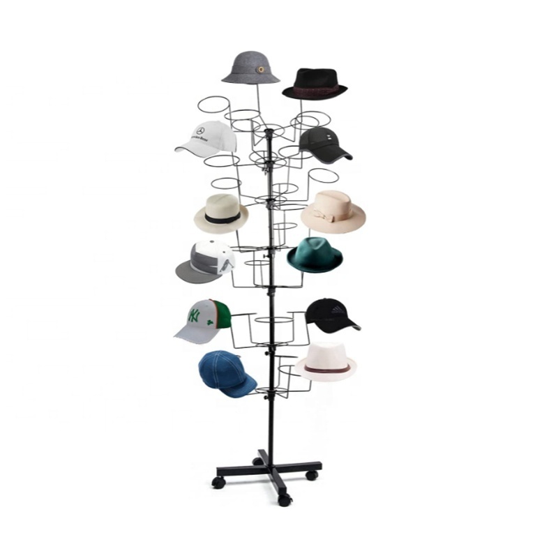 7 Tier Hat Rack Stand with 35 Hooks Rotating Hat Rack  Metal Freestanding Customizable Display Stand Large  Hat Hanger Rack