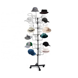 7 Tier Hat Rack Stand with 35 Hooks Rotating Hat Rack  Metal Freestanding Customizable Display Stand Large  Hat Hanger Rack