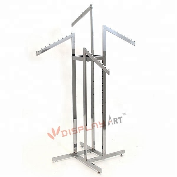 4 arm Adjustable Metal garment rack for clothes shop