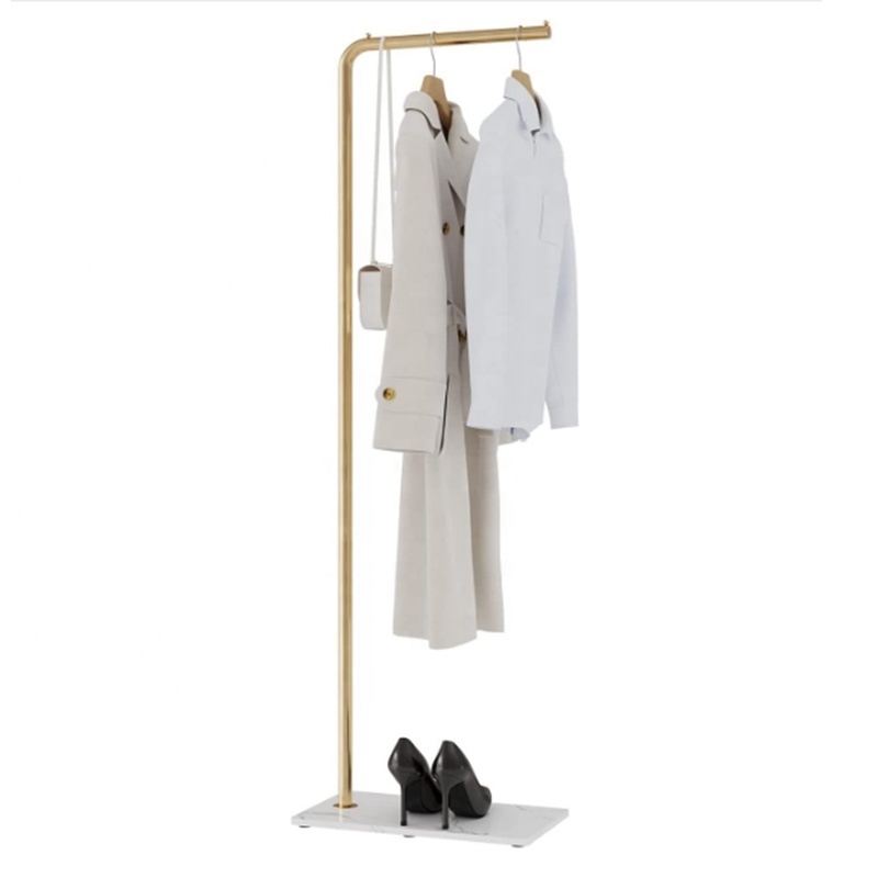 Modern entryway Metal Coat Hanger Stand with Heavy Marble Stone Base Coat Stand for Jackets, Suits, Dress Shirts