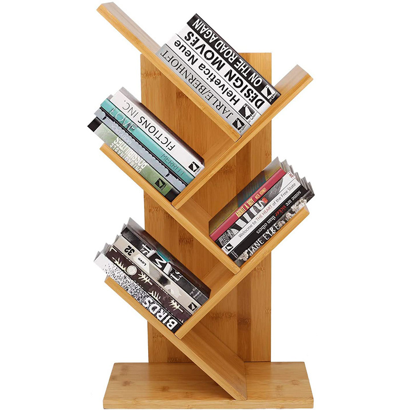 Wholesale Office Wood Tree Book Shelf Storage Bookcase Wooden Shelf Storage Holders Racks