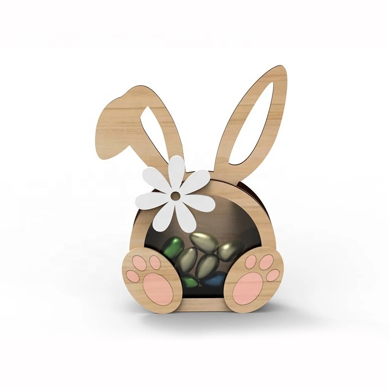 Wooden Bunny Dog Penguin Koala Animal Money Boxes Chocolate Candy Eggs Box Mini Easter Egg Chocolate Box Crate