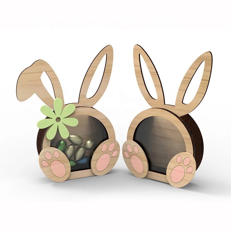 Wooden Bunny Dog Penguin Koala Animal Money Boxes Chocolate Candy Eggs Box Mini Easter Egg Chocolate Box Crate