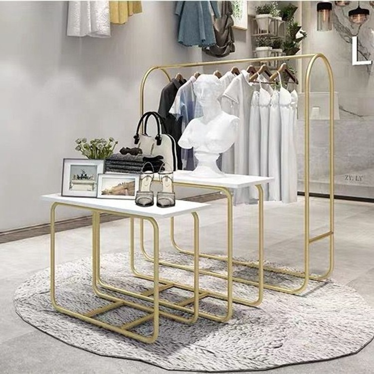 Hot Selling Modern Simple Floor Standing Hanger Shoe Bag Shelf Clothing Store Boutique Display Rack