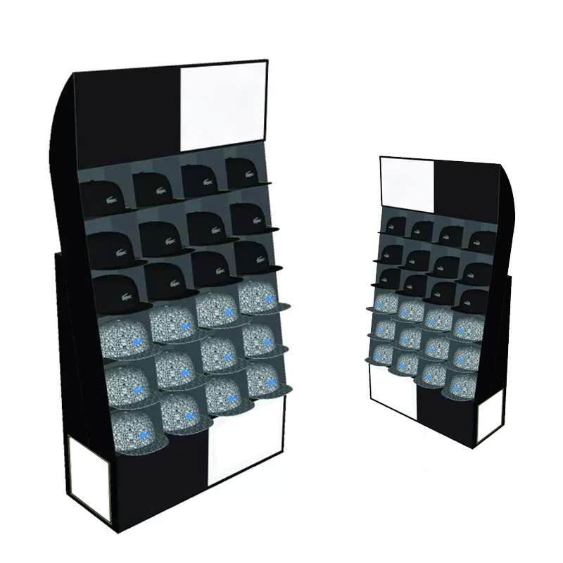 Floor Display Stand Clothing Shop New Hat Display Stand Retail Store Portable Cardboard T-shirt  customize