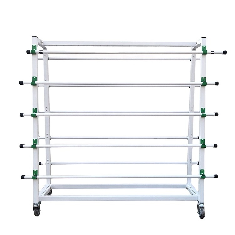 High Quality white Double Sided racks display Hanging Textile Pipe Fabric Roll Floor Stand Rug Display Racks