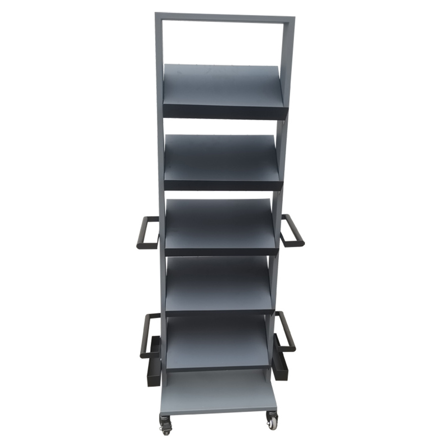 retail store metal 6 tier shelf stand on wheels for umbrella rack display