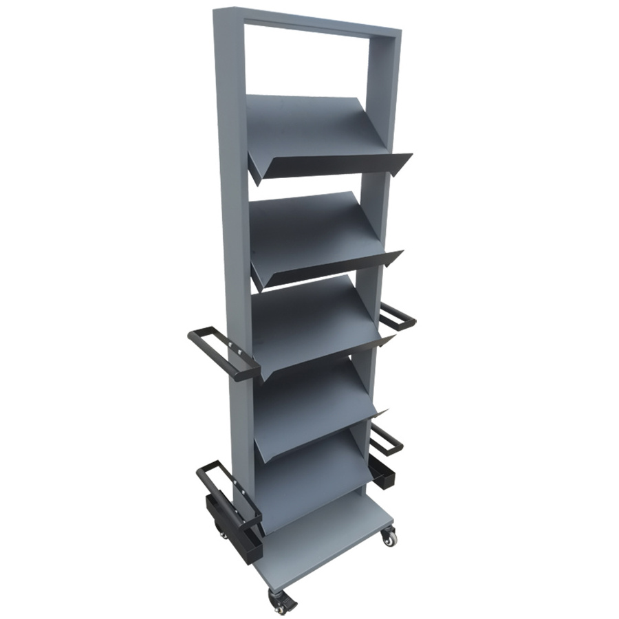 retail store metal 6 tier shelf stand on wheels for umbrella rack display