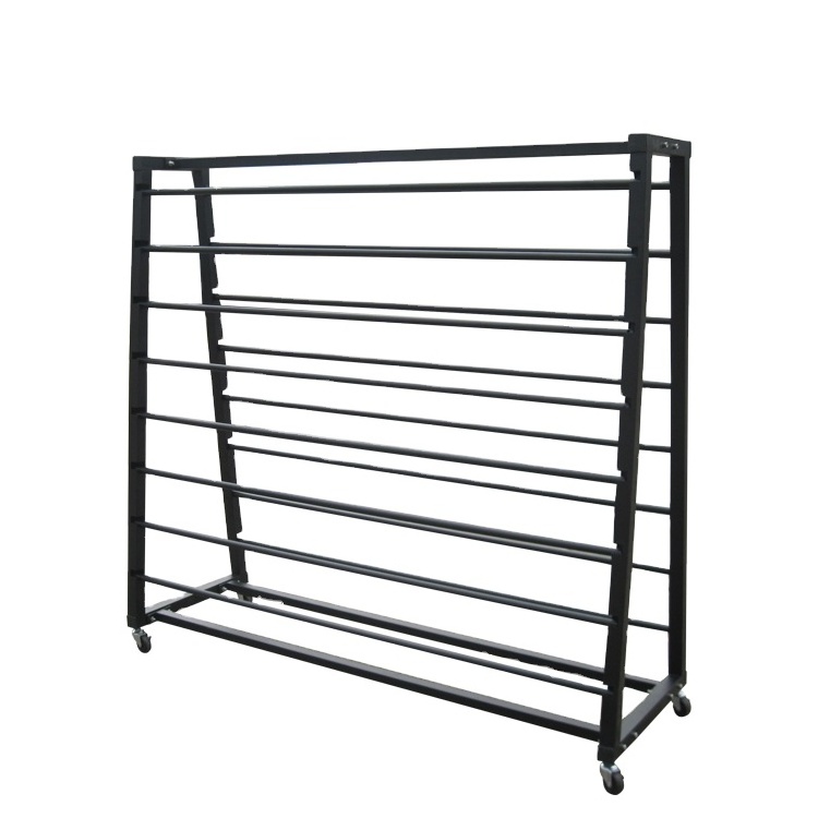 A-frame double-sided metal curtain display rack/fabric roll shop fitting