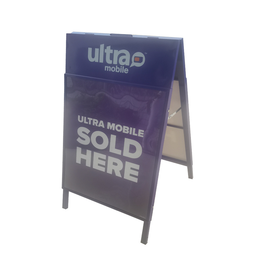 Retail Floor Portable With Handle Collapsible Both Sides A Frames Holder Board Advertising Showing Sign Display Stand