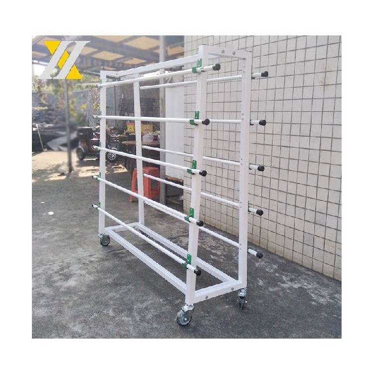 Customized Grocery Store White Heavy Duty Racks Double Side Metal For Textile Fabric Clothes Roll Fabric Display Rack