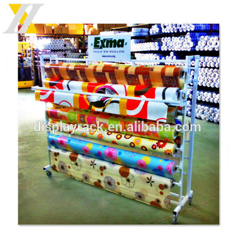 A-frame double-sided metal curtain display rack/fabric roll shop fitting