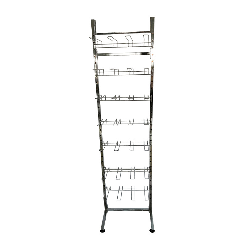 Best Selling Hat Socks Floor Standing Display Stand Retail Store Grid Metal Wire Display Racks With Hooks