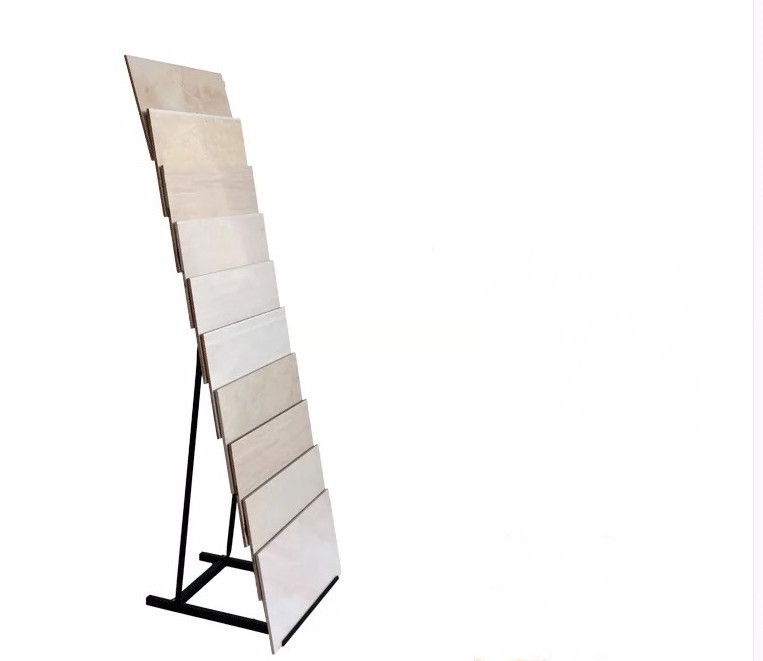 Metal Ceramic Tile Showroom marble Display Stand Modern Mosaic Tile Rack Floor Stone display racks