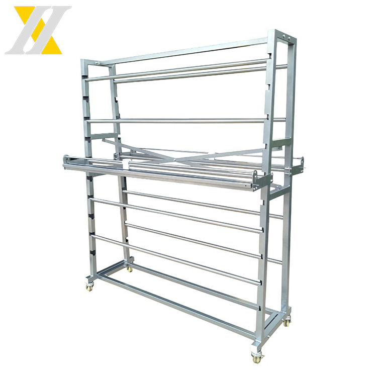 Store Commercial Free Standing Display Racks For Shops Hanging Rug Carpet Rolling Metal Display Racks