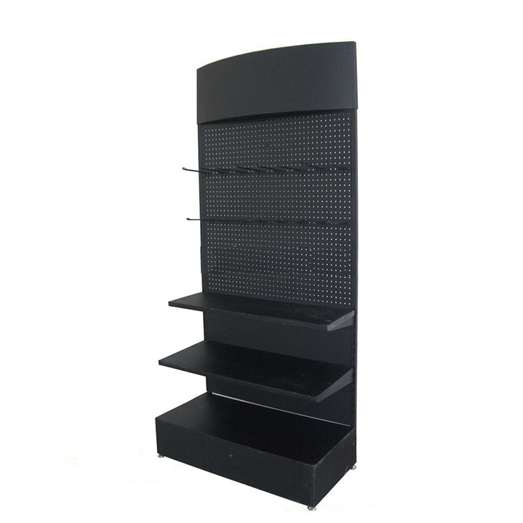 Customize Popular Store Black Metal Hanging Rack Display Hook Pegboard Metal Display Rack