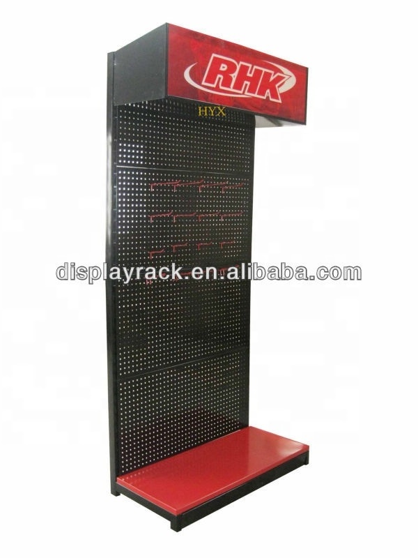 Custom Metal Perforated Hook Electrical Tools Display Rack Hardware Shops Power Tool Pegboard Stand