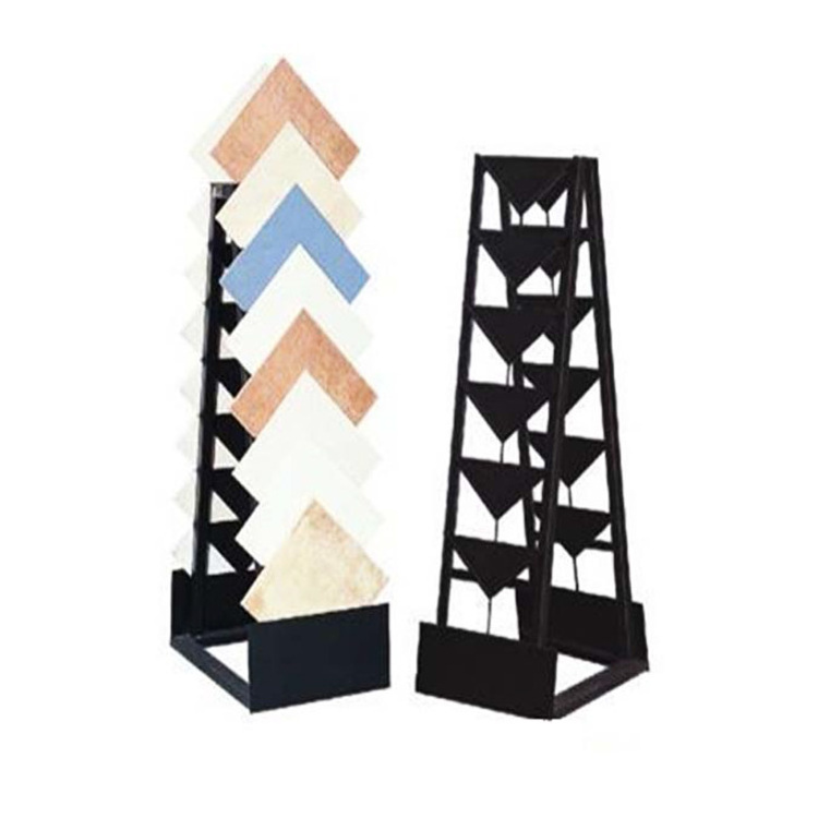 Metal Ceramic Tile Showroom marble Display Stand Modern Mosaic Tile Rack Floor Stone display racks