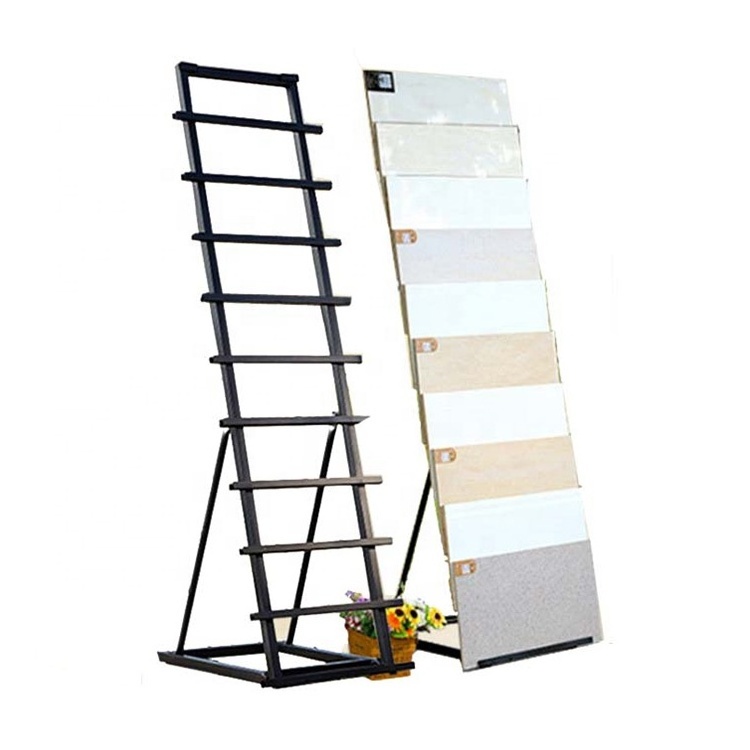 Metal Ceramic Tile Showroom marble Display Stand Modern Mosaic Tile Rack Floor Stone display racks