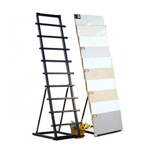 Metal Ceramic Tile Showroom marble Display Stand Modern Mosaic Tile Rack Floor Stone display racks