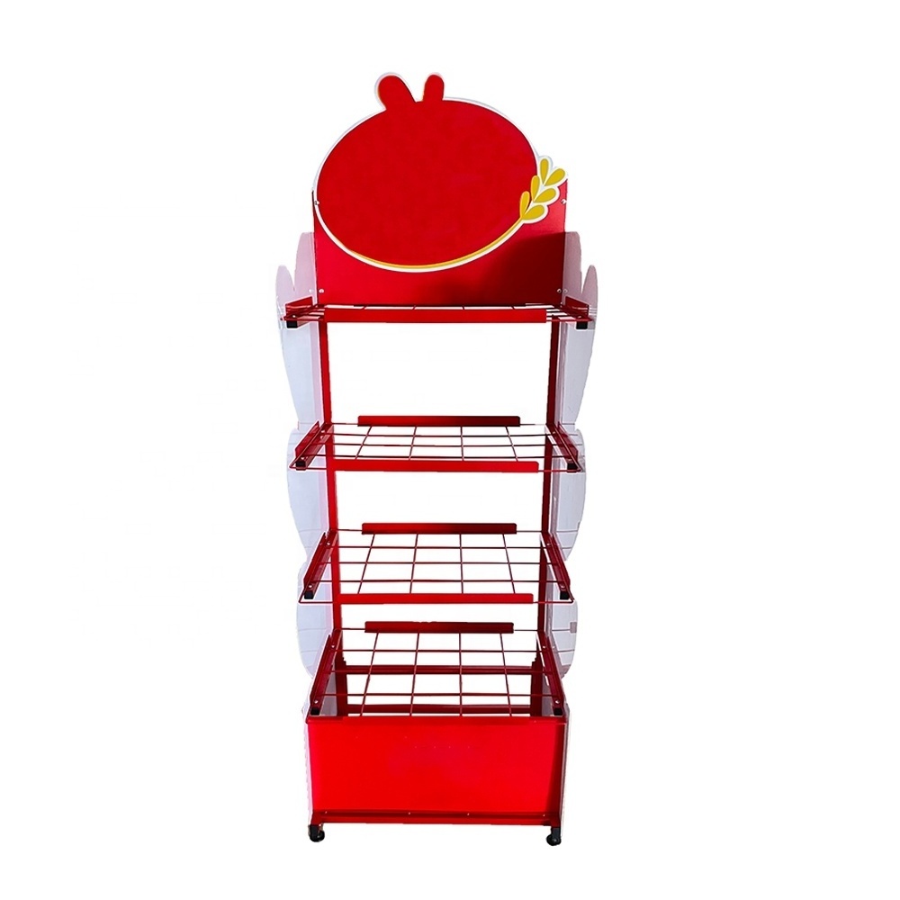 Pop Sales Retail Metal Marketing Food Candy Drink Bottle Racks Display Wire Shelves Snack Display Rack