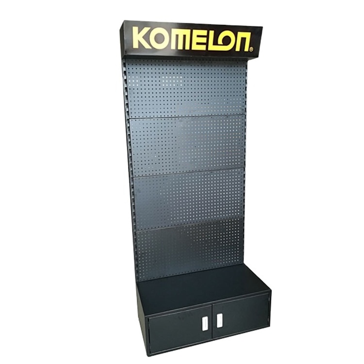 Customize Popular Store Black Metal Hanging Rack Display Hook Pegboard Metal Display Rack