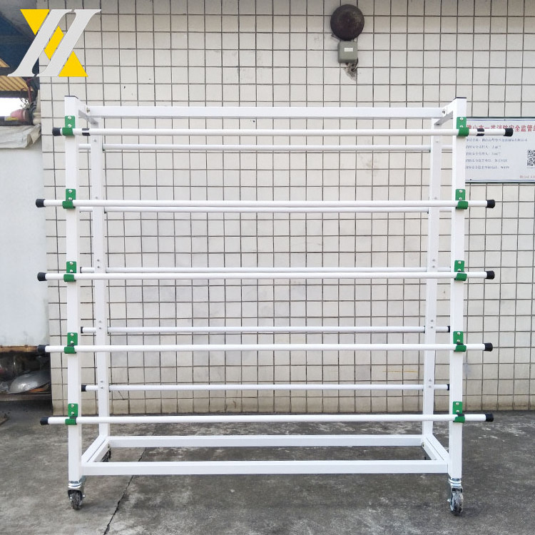 Customized Grocery Store White Heavy Duty Racks Double Side Metal For Textile Fabric Clothes Roll Fabric Display Rack