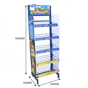 Wire Adjustable Shelf Racks Display Portable Supermarket Display Rack Potato Chip Snack Metal Retail Store Display Racks