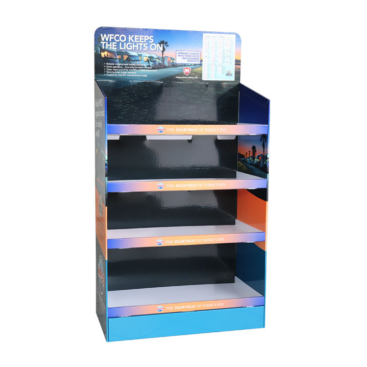 Custom Design Corrugated Cardboard Flooring Sports Shoe Display Rack Stand paper Supermarket Promotional Floor Display