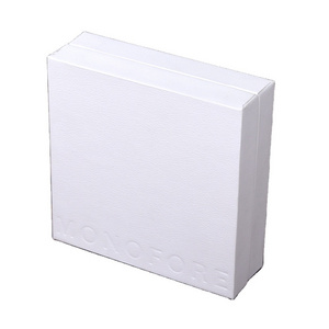 Custom Luxury White Gift Box Scarf Handkerchief  Wallet Belt Package Recyclable Paper Box Embossing Logo Rigid Packaging Box JC