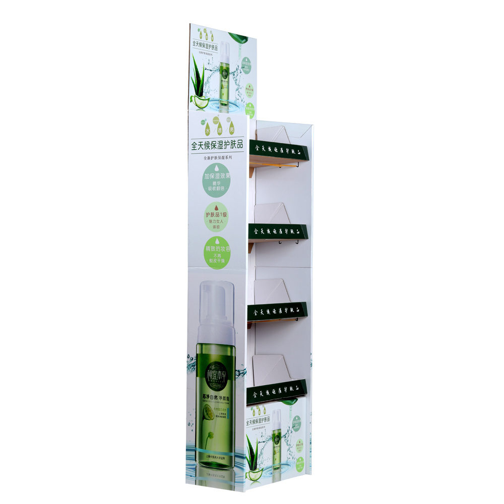 Recyclable Corrugated POP Wine Water Bottle Display Rack Cardboard Display Stand for Cosmetic