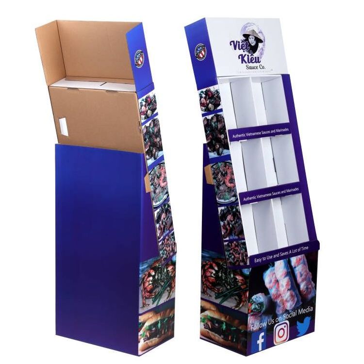 Custom POP Floor Retail Store Product Display Stand Corrugated Cardboard Can Food Beverages Cardboard Display Rack