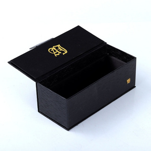 Gift Packaging Box Wine Bottle Packaging Box Custom Handmade Beverage Wood Leather Black Texture Paper Wooden & Bamboo Boxes