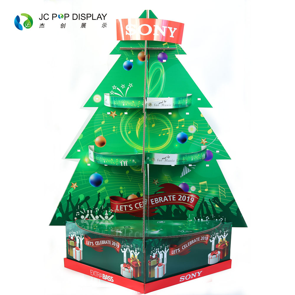 Custom POP Cardboard Display Rack Supermarket Cards Gifts Food Promotional Display Stand Christmas Display Rack