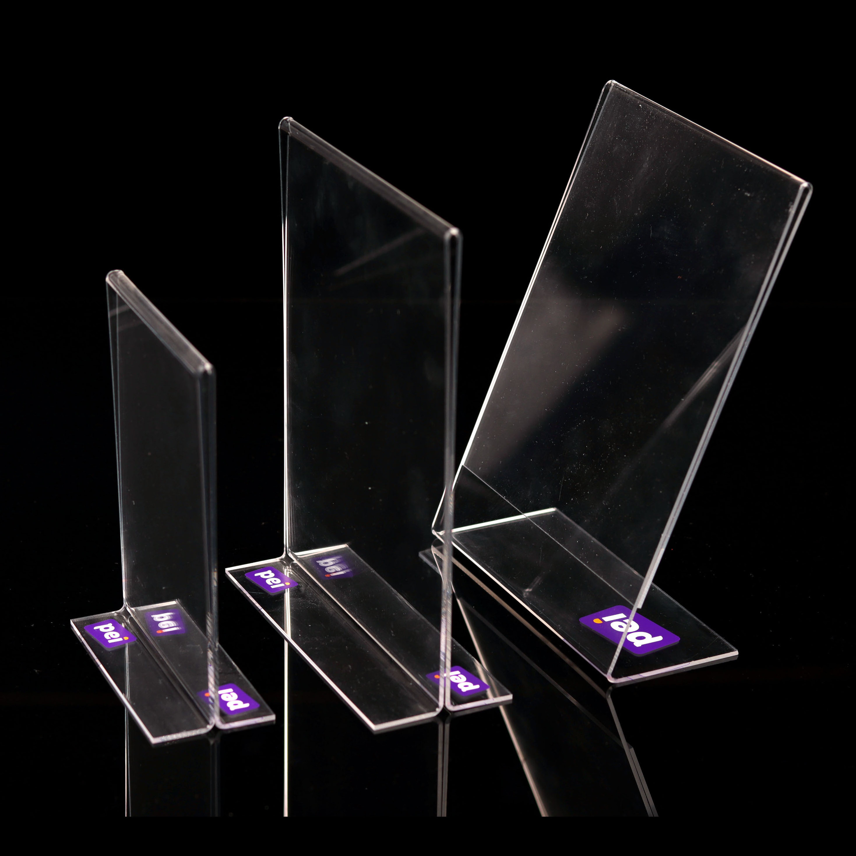 Custom size slanted clear acrylic table top menu holder display stand picture leaflet small holder frame