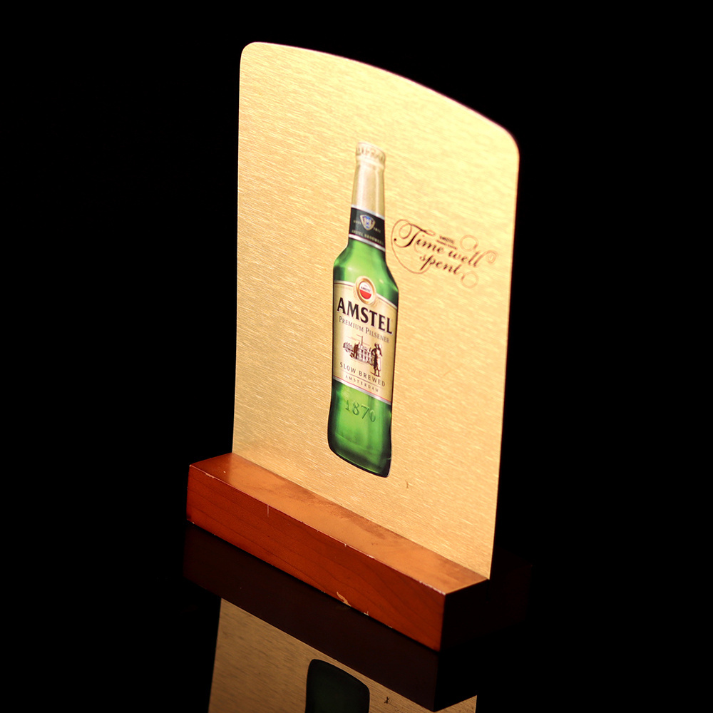 Acrylic Sign Menu Holder Clear Display Table Tent Card Holders With Wooden Base