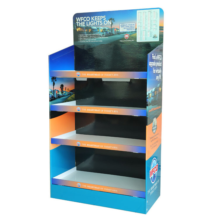 Custom Design Corrugated Cardboard Flooring Sports Shoe Display Rack Stand paper Supermarket Promotional Floor Display