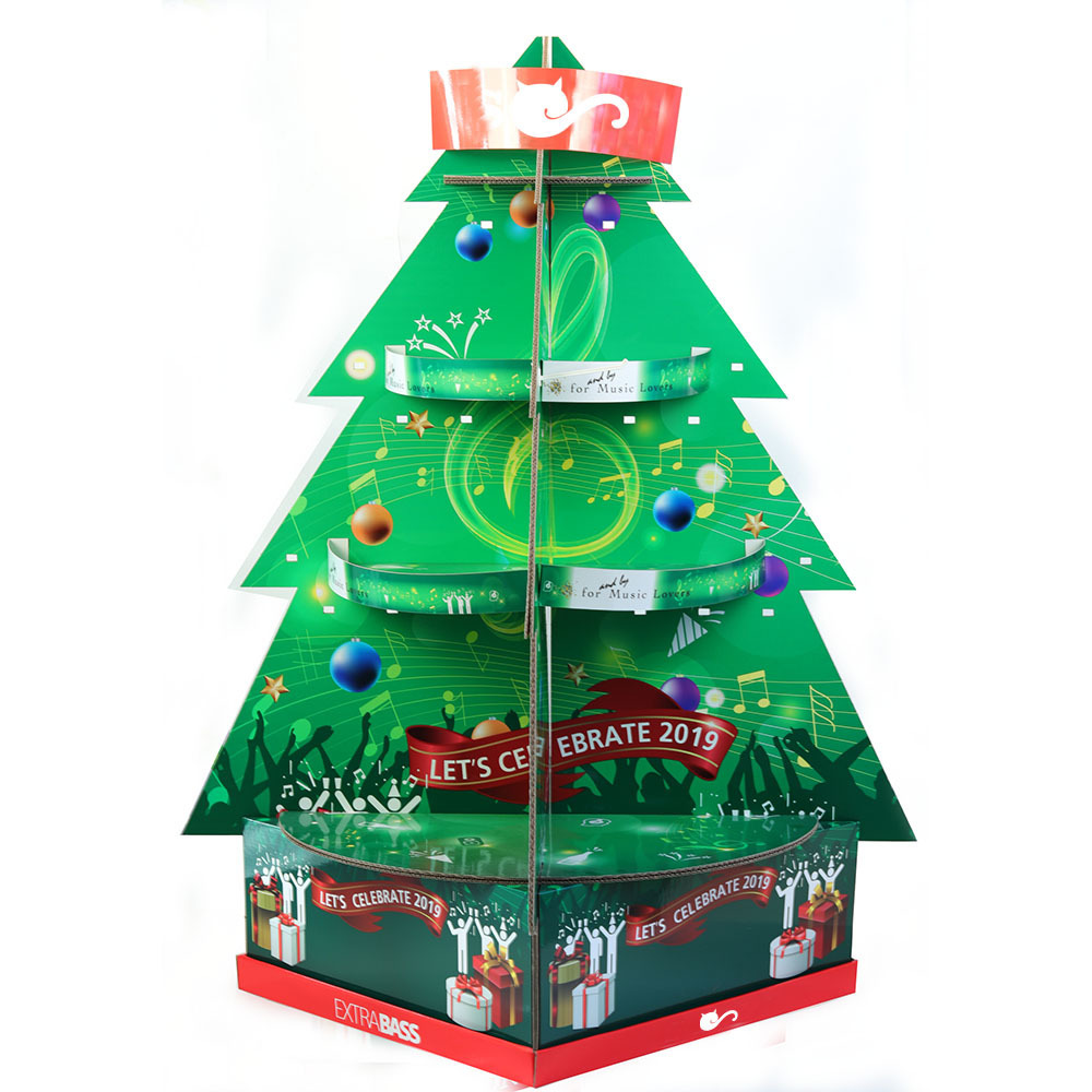 Custom POP Cardboard Display Rack Supermarket Cards Gifts Food Promotional Display Stand Christmas Display Rack