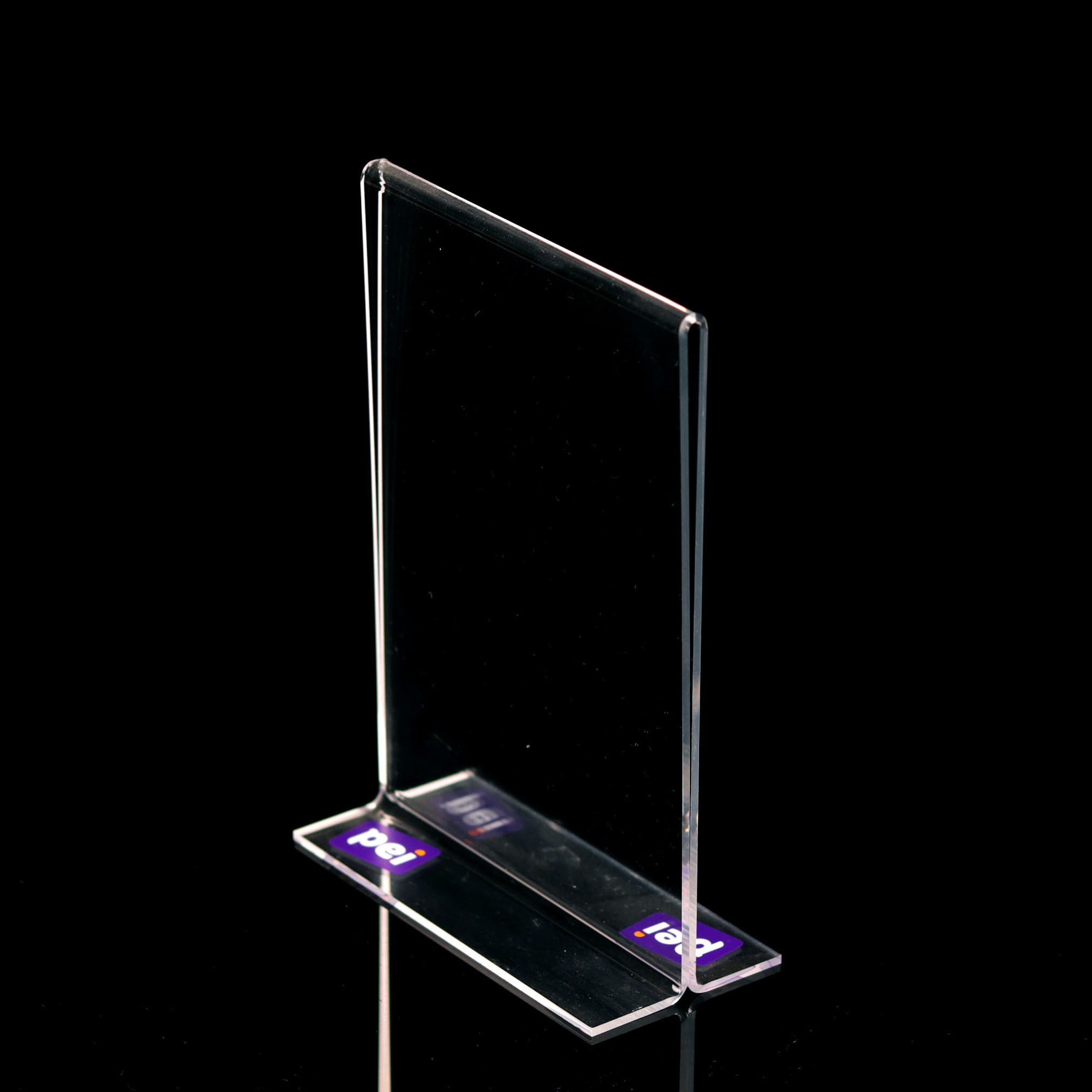 Custom size slanted clear acrylic table top menu holder display stand picture leaflet small holder frame