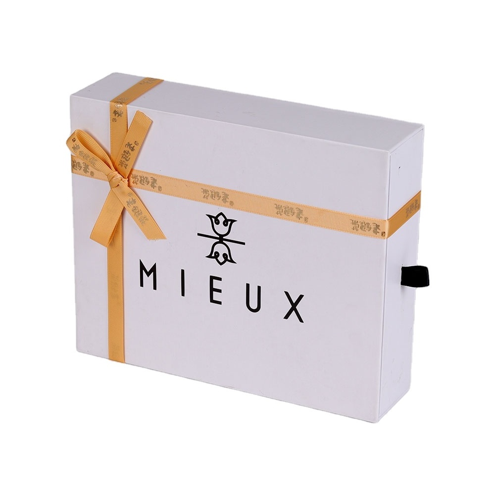 Factory hot sale big jewelry box custom logo white bracelet necklace gift box packaging cardboard paper drawer box