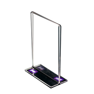 Custom size slanted clear acrylic table top menu holder display stand picture leaflet small holder frame