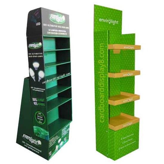 Custom Product Display Rack Folding Pop Up Paper Display Corrugated Floor Standing Cardboard Display Stand