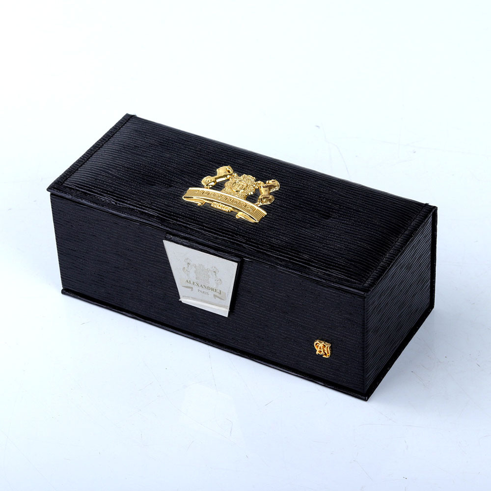 Gift Packaging Box Wine Bottle Packaging Box Custom Handmade Beverage Wood Leather Black Texture Paper Wooden & Bamboo Boxes