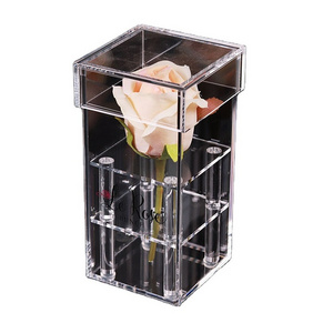 Hot sale products china wholesale acrylic storage box rose acrylic flower box small clear flower box custom