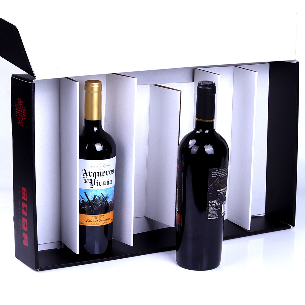 Customized Rigid Shipping Liquor Bottle Gift Packaging High Quality Wine Gift Box Luxury WHISKY Box Fine Wine 6 Pack Boxes JC