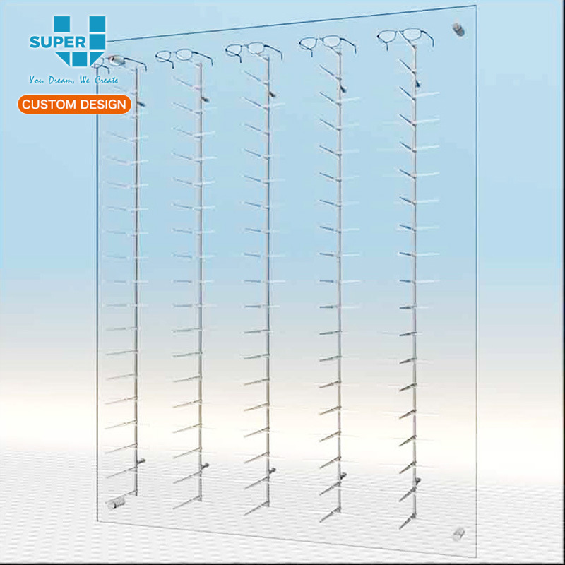 Glasses Holder Eyeglass Display Frame Stand Custom Wall Mounted Eyewear Display Rods