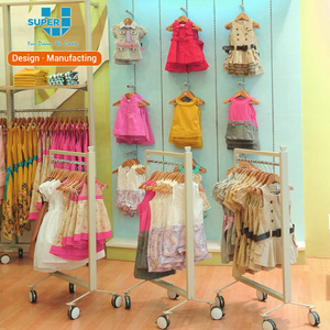 Commercial Baby Clothing Store Furniture Free Standing Garment Gondola Metal Hanging Clothes Display Racks For Kids