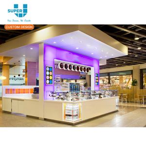 Customized Modern Shopping Mall Food Kiosk For Sale Fashion Bakery Glass Counter Cute Cake Showcase Counter