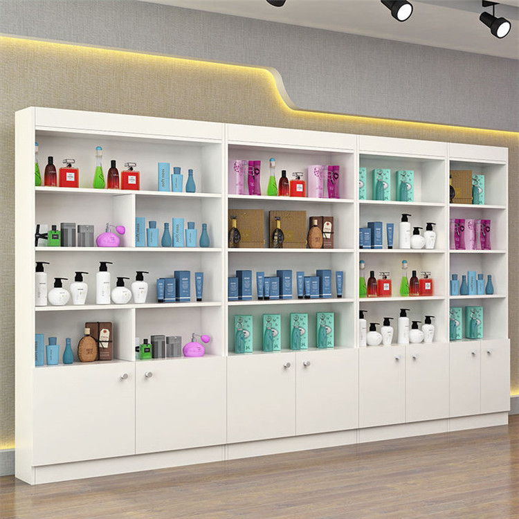 Customized Cosmetic Wall Display Stand Shopping Mall Showcase Retail Perfume Store Furniture Cosmetic Display Cabinet