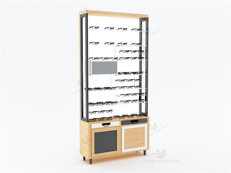 Bespoke Free Standing Optical Shop Design Display Showcase Eyeglasses Display Rack Stand